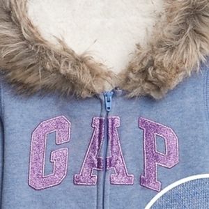 GAP Shirts & Tops - GAP GIRL Logo Sherpa lined Fur-Trim Zip Hoodie GAP Shirts & Tops - GAP GIRL Logo Sherpa lined Fur-Trim Zip Hoodie